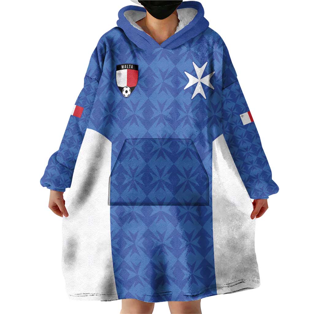 Custom Malta Football Jersey Go Champions Wearable Blanket Hoodie Blue Style