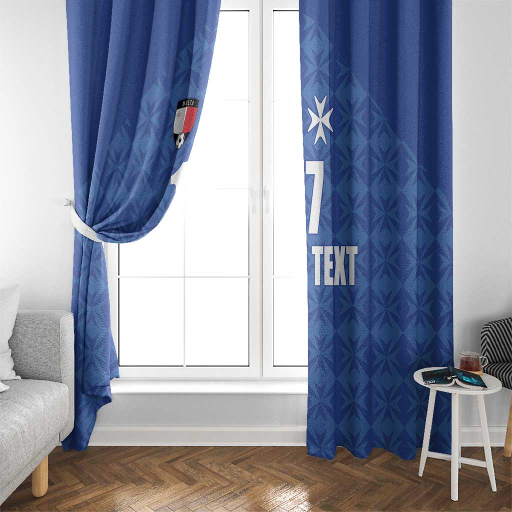 Custom Malta Football Jersey Go Champions Window Curtain Blue Style