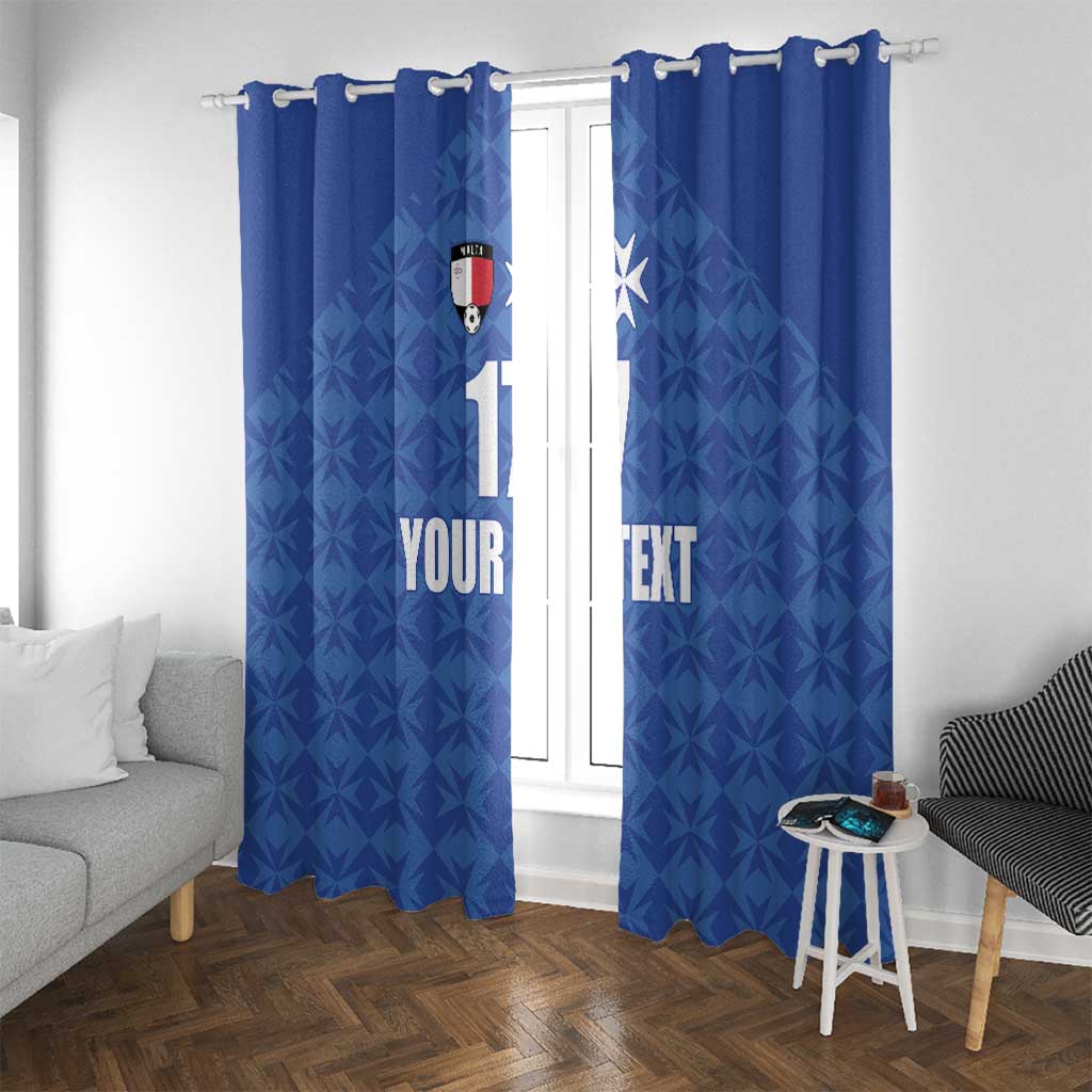 Custom Malta Football Jersey Go Champions Window Curtain Blue Style