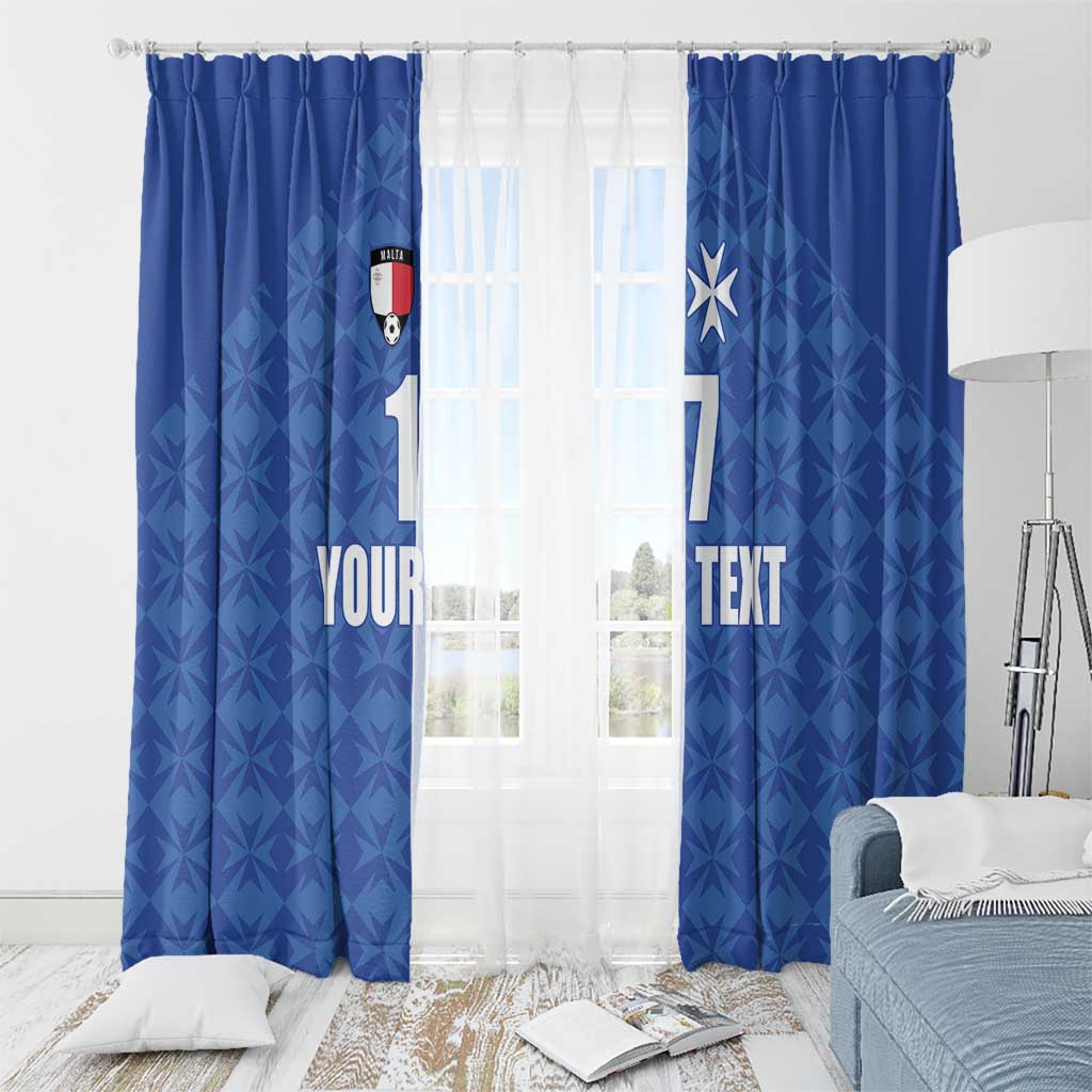 Custom Malta Football Jersey Go Champions Window Curtain Blue Style
