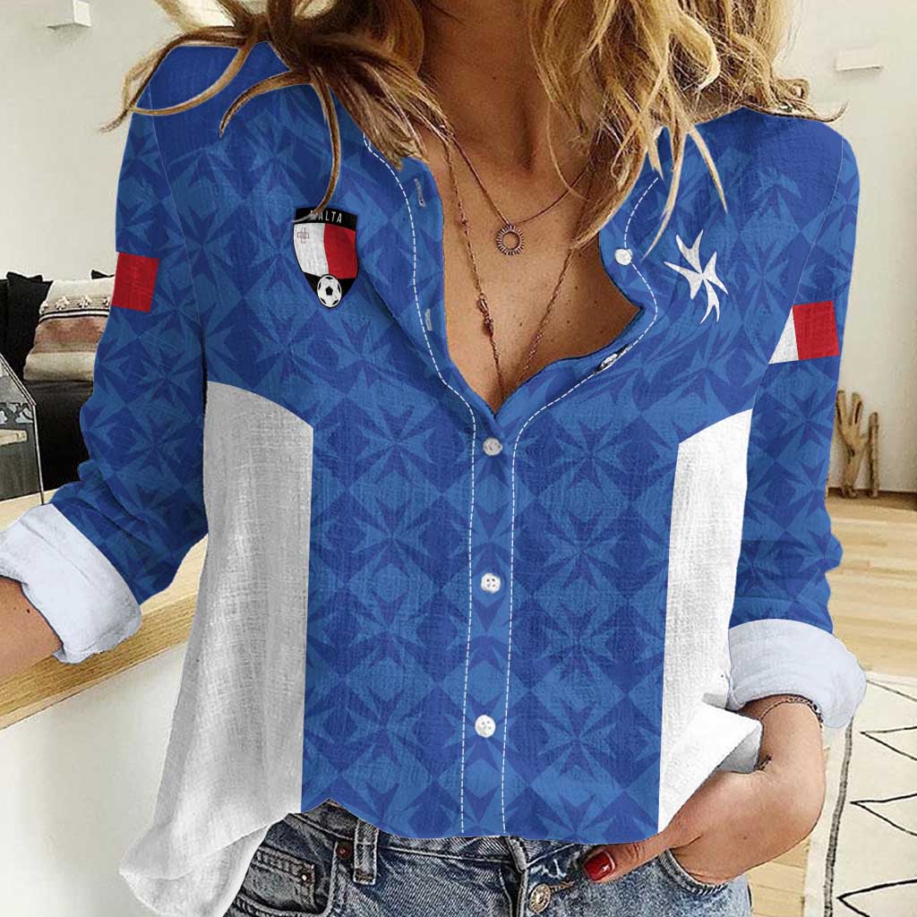 Custom Malta Football Jersey Go Champions Women Casual Shirt Blue Style