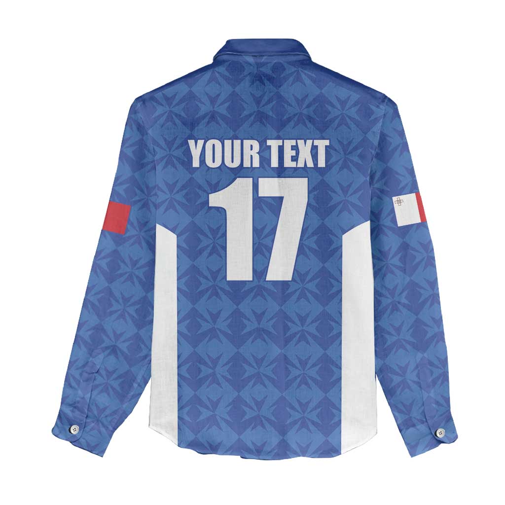 Custom Malta Football Jersey Go Champions Women Casual Shirt Blue Style
