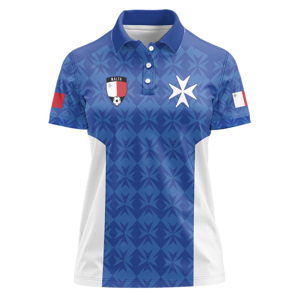 Custom Malta Football Jersey Go Champions Women Polo Shirt Blue Style