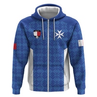 Custom Malta Football Jersey Go Champions Zip Hoodie Blue Style