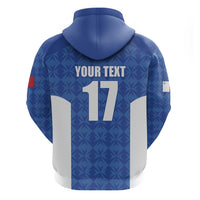 Custom Malta Football Jersey Go Champions Zip Hoodie Blue Style