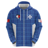 Custom Malta Football Jersey Go Champions Zip Hoodie Blue Style