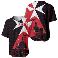 Malta Cross With Valletta Capital Baseball Jersey Scenery in Velletta Capital