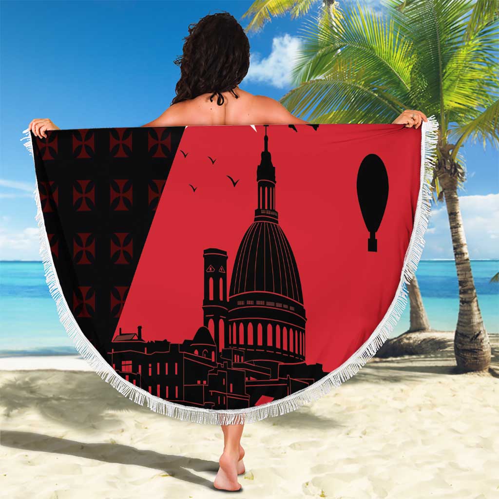 Malta Cross With Valletta Capital Beach Blanket Scenery in Velletta Capital