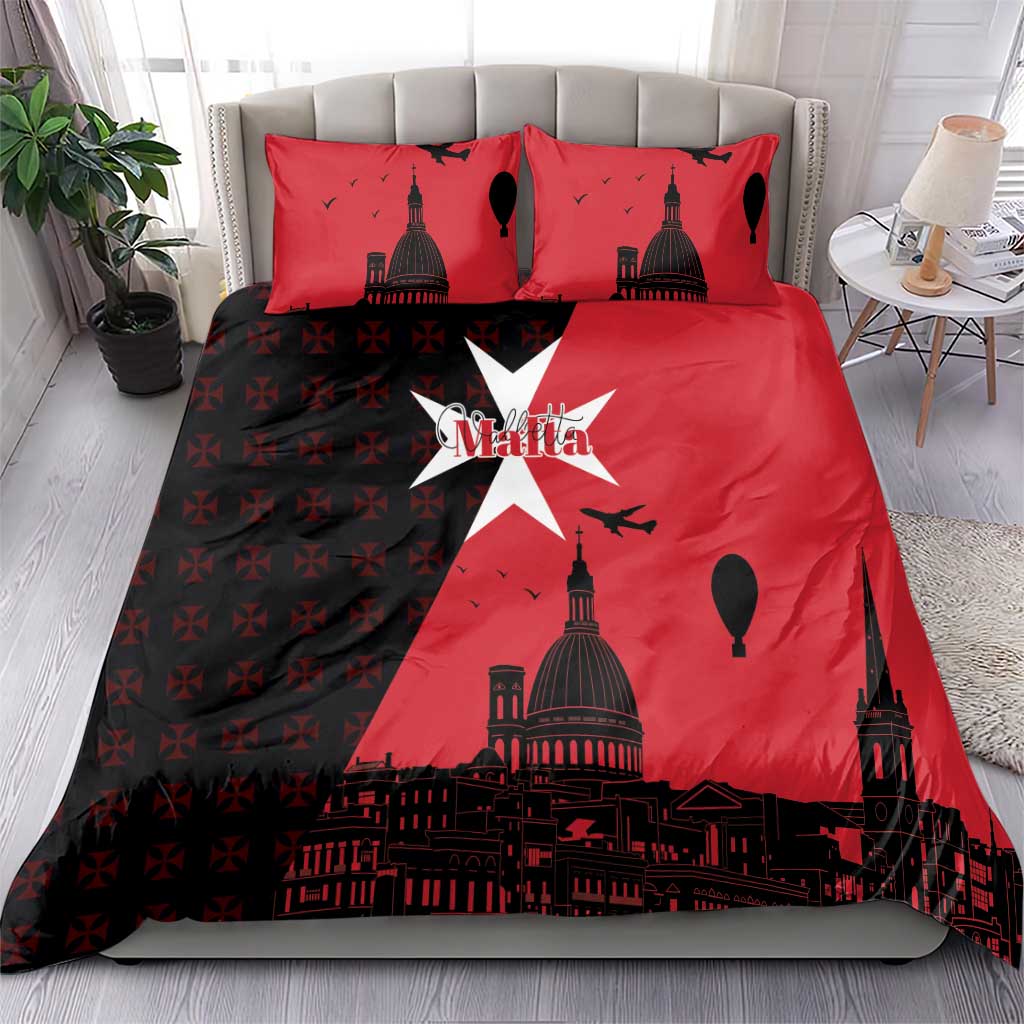Malta Cross With Valletta Capital Bedding Set Scenery in Velletta Capital