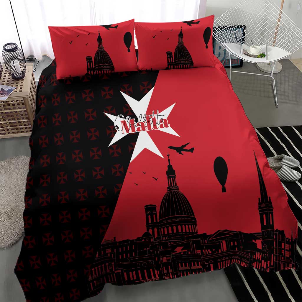 Malta Cross With Valletta Capital Bedding Set Scenery in Velletta Capital