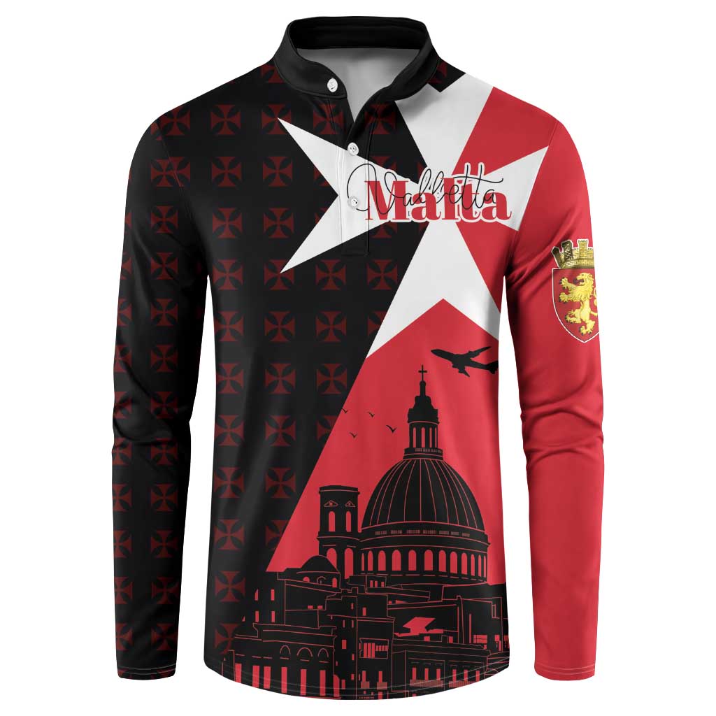 Malta Cross With Valletta Capital Button Sweatshirt Scenery in Velletta Capital