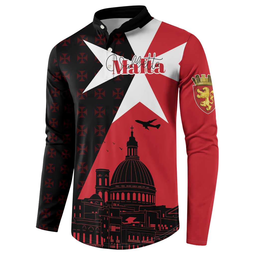 Malta Cross With Valletta Capital Button Sweatshirt Scenery in Velletta Capital