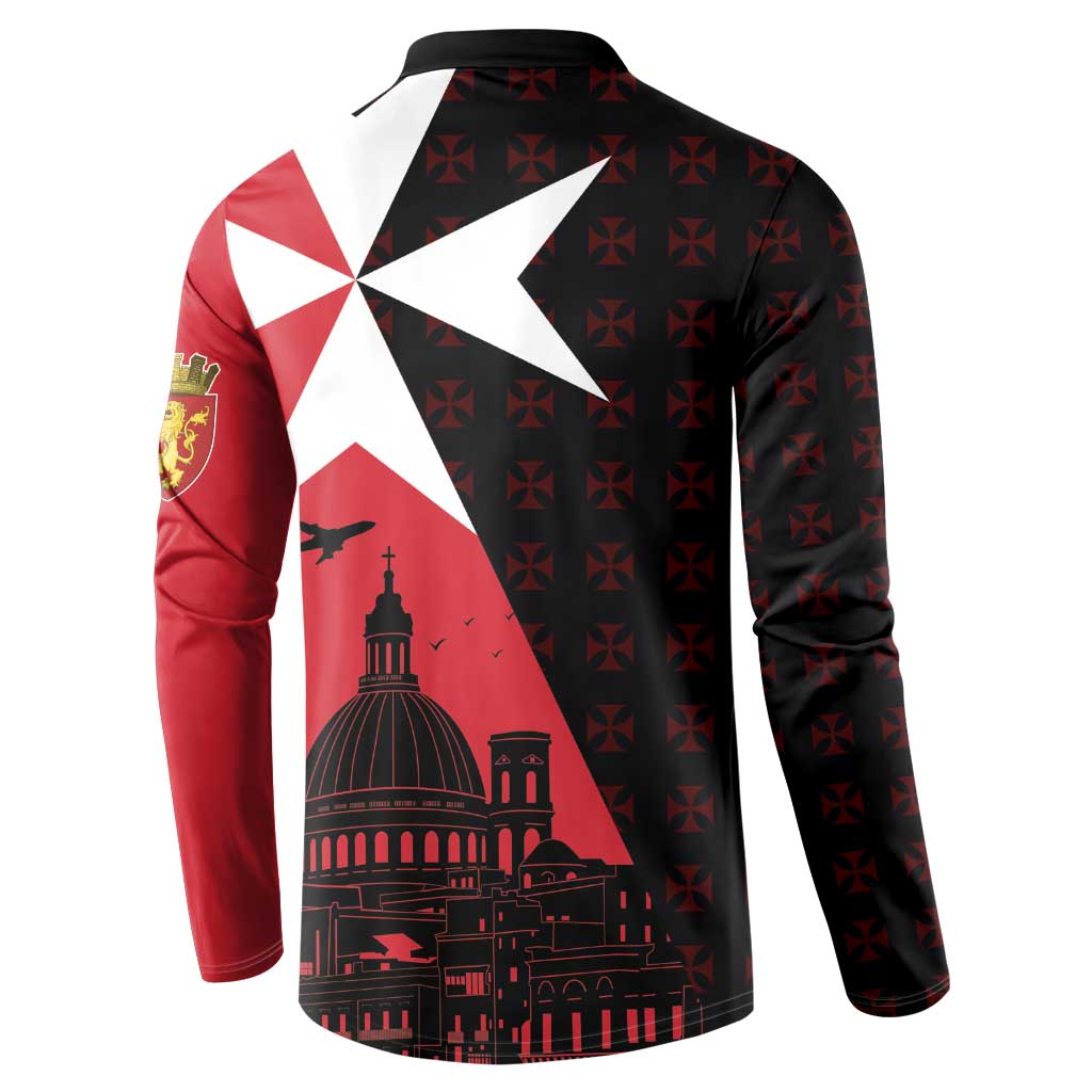 Malta Cross With Valletta Capital Button Sweatshirt Scenery in Velletta Capital