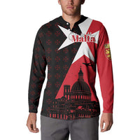 Malta Cross With Valletta Capital Button Sweatshirt Scenery in Velletta Capital