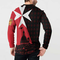Malta Cross With Valletta Capital Button Sweatshirt Scenery in Velletta Capital