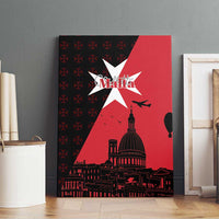 Malta Cross With Valletta Capital Canvas Wall Art Scenery in Velletta Capital