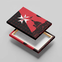 Malta Cross With Valletta Capital Canvas Wall Art Scenery in Velletta Capital