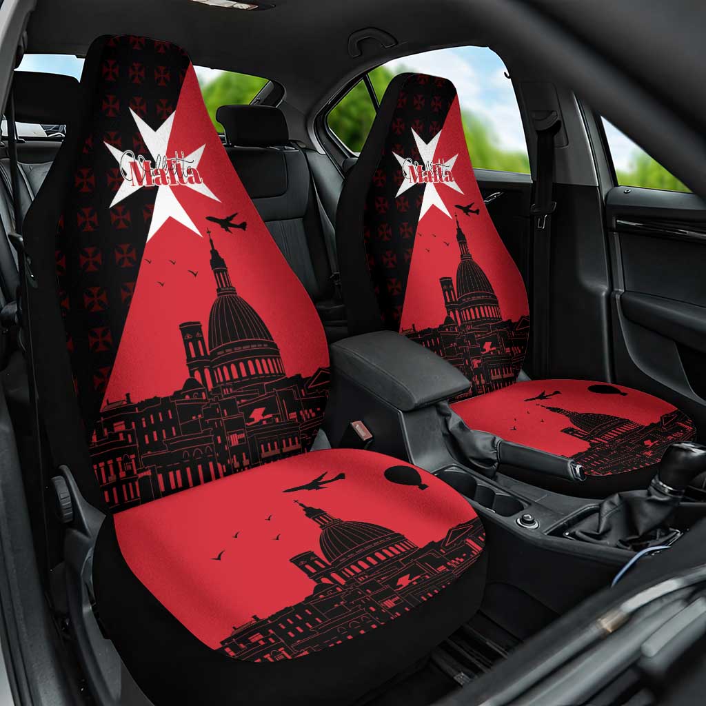 Malta Cross With Valletta Capital Car Seat Cover Scenery in Velletta Capital
