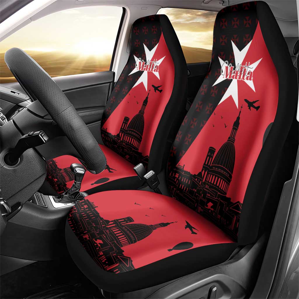 Malta Cross With Valletta Capital Car Seat Cover Scenery in Velletta Capital