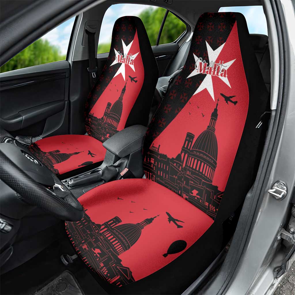 Malta Cross With Valletta Capital Car Seat Cover Scenery in Velletta Capital