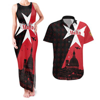 Malta Cross With Valletta Capital Couples Matching Tank Maxi Dress and Hawaiian Shirt Scenery in Velletta Capital
