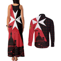 Malta Cross With Valletta Capital Couples Matching Tank Maxi Dress and Long Sleeve Button Shirt Scenery in Velletta Capital