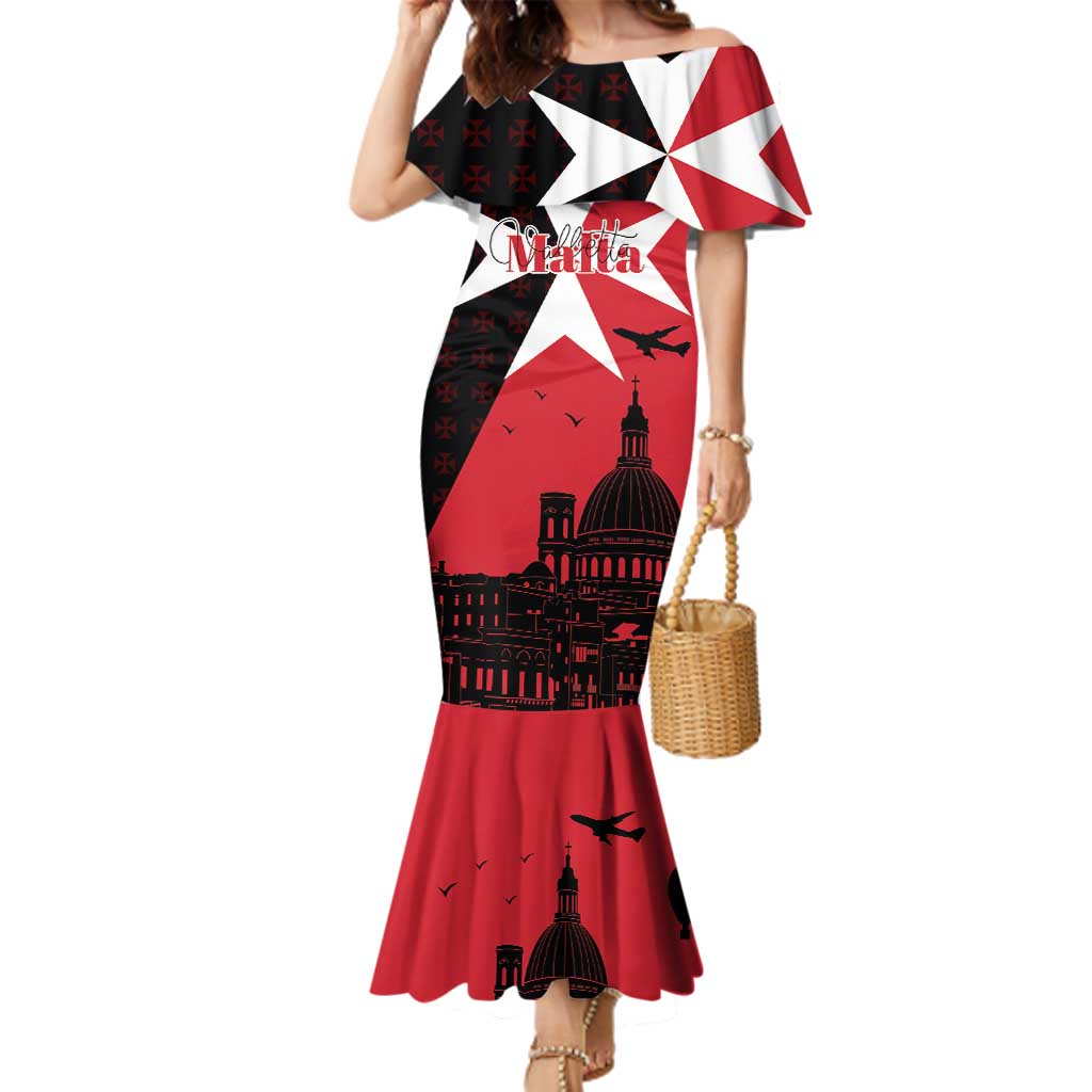 Malta Cross With Valletta Capital Family Matching Mermaid Dress and Hawaiian Shirt Scenery in Velletta Capital