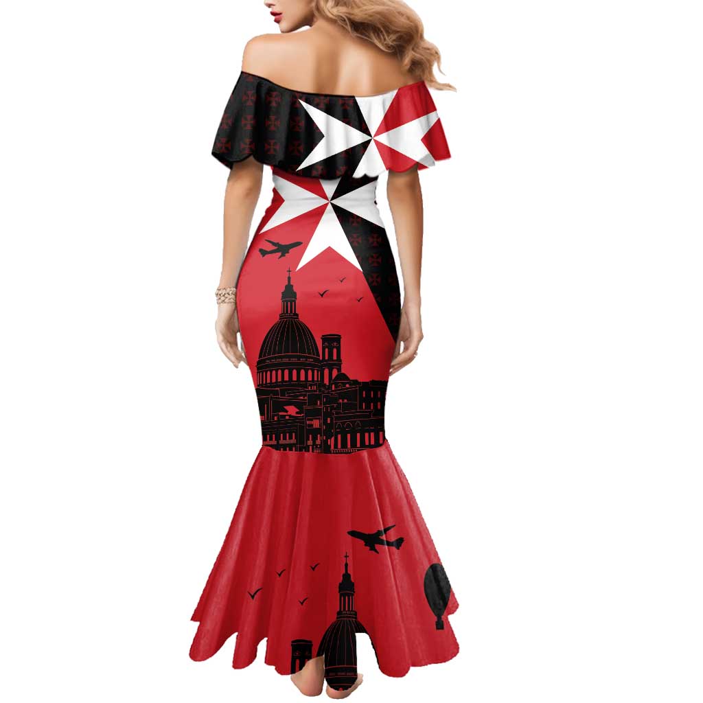 Malta Cross With Valletta Capital Family Matching Mermaid Dress and Hawaiian Shirt Scenery in Velletta Capital