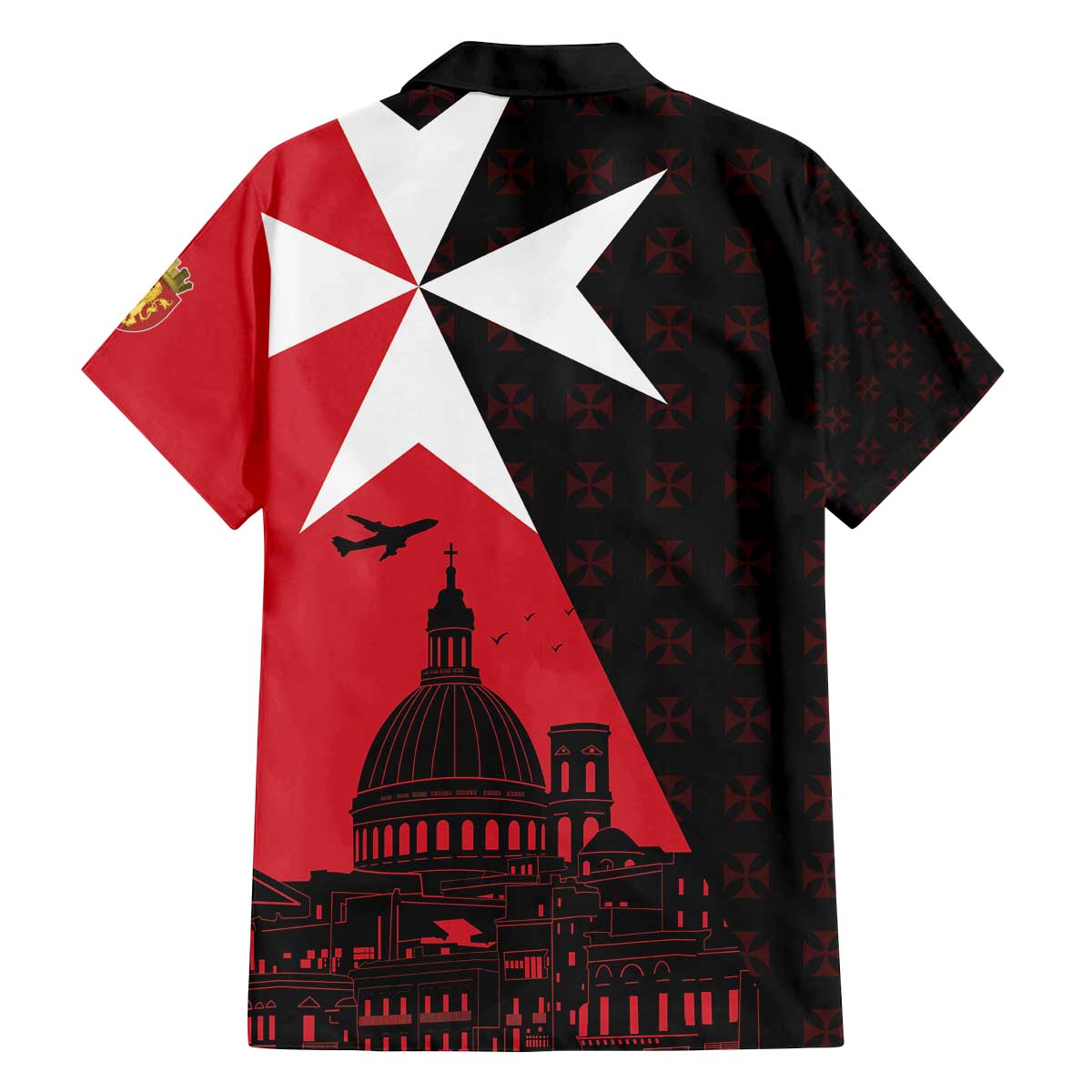 Malta Cross With Valletta Capital Family Matching Off The Shoulder Long Sleeve Dress and Hawaiian Shirt Scenery in Velletta Capital