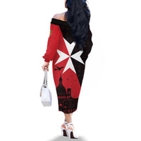 Malta Cross With Valletta Capital Family Matching Off The Shoulder Long Sleeve Dress and Hawaiian Shirt Scenery in Velletta Capital