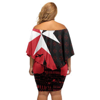 Malta Cross With Valletta Capital Family Matching Off Shoulder Short Dress and Hawaiian Shirt Scenery in Velletta Capital