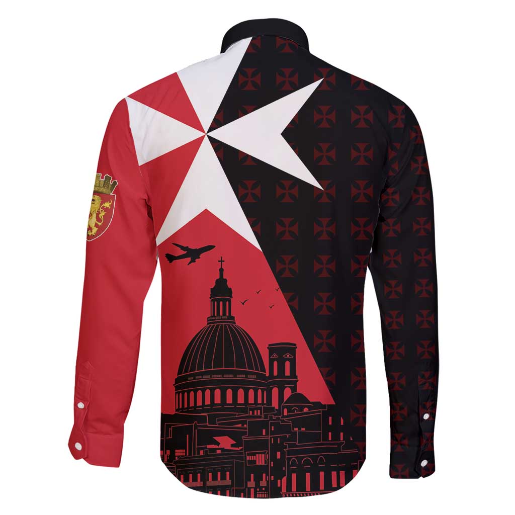 Malta Cross With Valletta Capital Family Matching Short Sleeve Bodycon Dress and Hawaiian Shirt Scenery in Velletta Capital