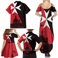 Malta Cross With Valletta Capital Family Matching Summer Maxi Dress and Hawaiian Shirt Scenery in Velletta Capital
