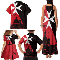 Malta Cross With Valletta Capital Family Matching Tank Maxi Dress and Hawaiian Shirt Scenery in Velletta Capital