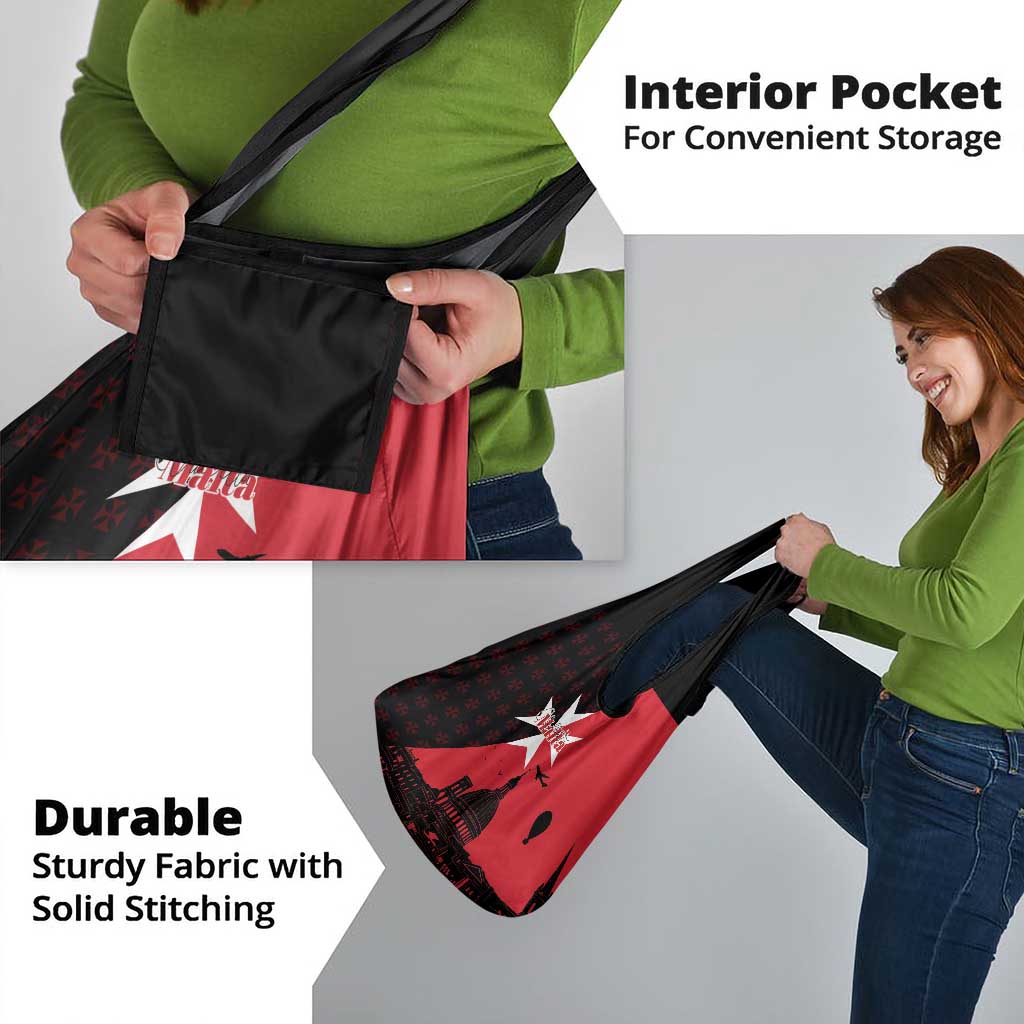 Malta Cross With Valletta Capital Grocery Bag Scenery in Velletta Capital