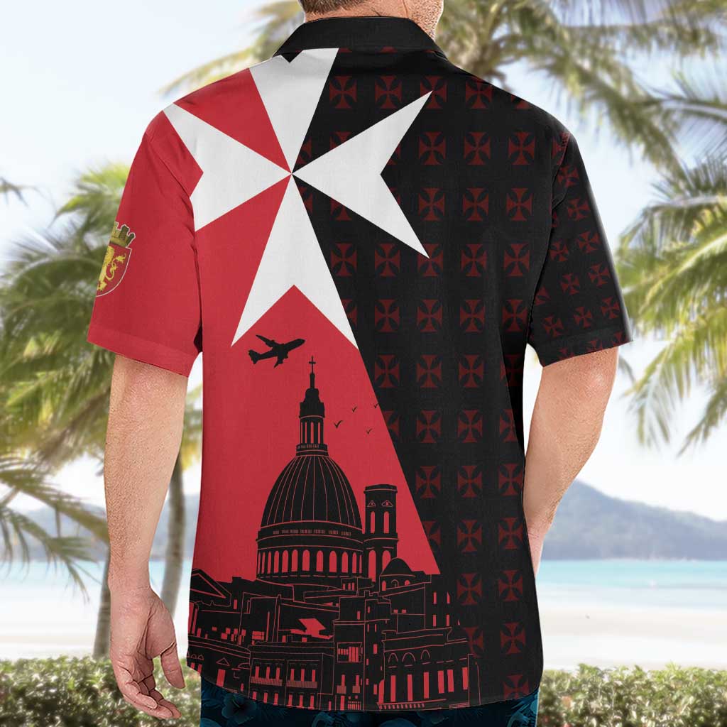 Malta Cross With Valletta Capital Hawaiian Shirt Scenery in Velletta Capital