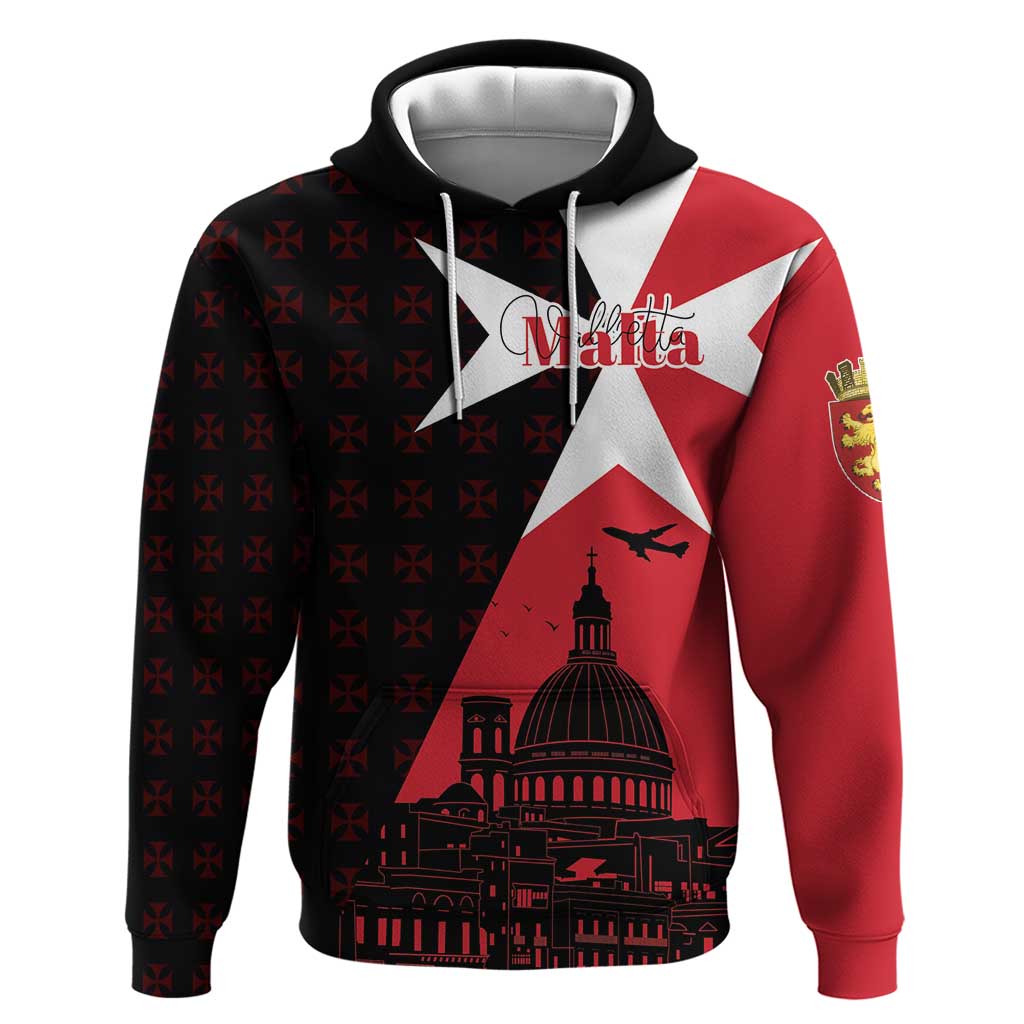 Malta Cross With Valletta Capital Hoodie Scenery in Velletta Capital