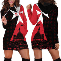 Malta Cross With Valletta Capital Hoodie Dress Scenery in Velletta Capital