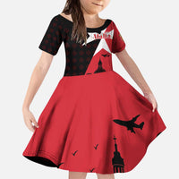 Malta Cross With Valletta Capital Kid Short Sleeve Dress Scenery in Velletta Capital