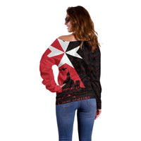 Malta Cross With Valletta Capital Off Shoulder Sweater Scenery in Velletta Capital