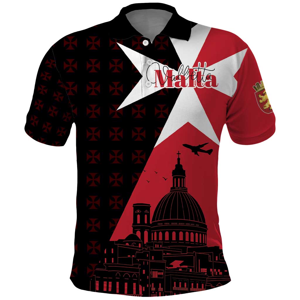 Malta Cross With Valletta Capital Polo Shirt Scenery in Velletta Capital