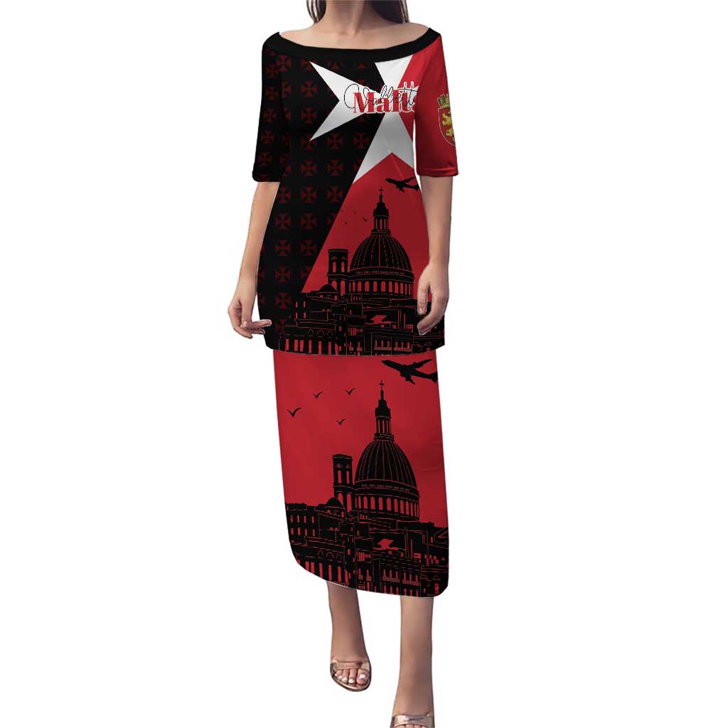 Malta Cross With Valletta Capital Puletasi Scenery in Velletta Capital