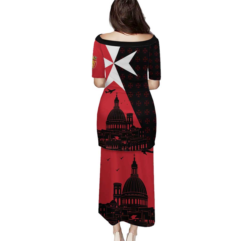 Malta Cross With Valletta Capital Puletasi Scenery in Velletta Capital