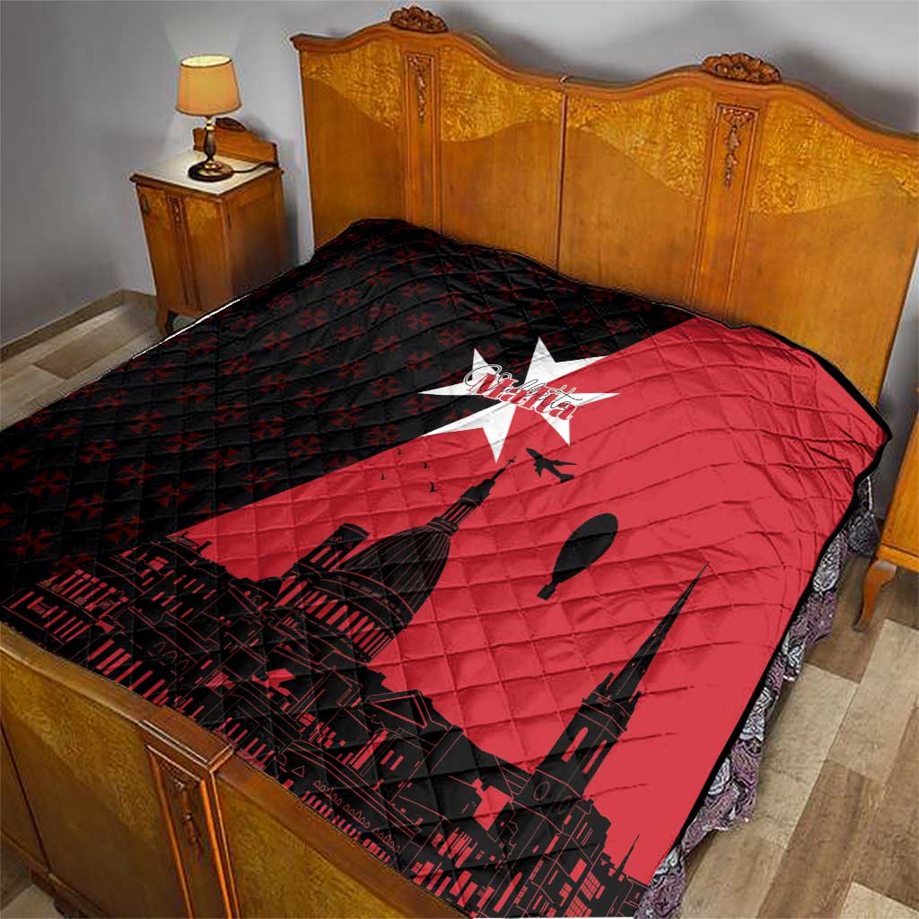 Malta Cross With Valletta Capital Quilt Scenery in Velletta Capital