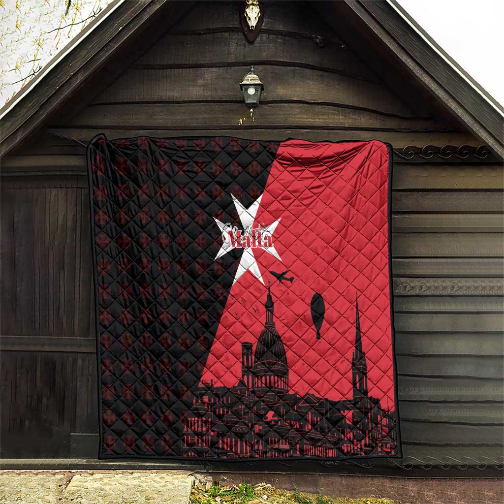 Malta Cross With Valletta Capital Quilt Scenery in Velletta Capital