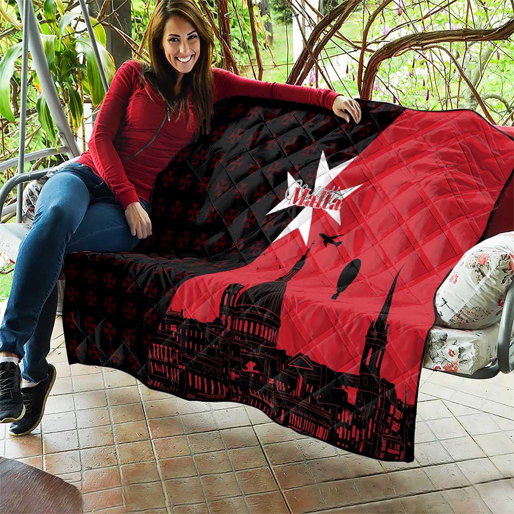 Malta Cross With Valletta Capital Quilt Scenery in Velletta Capital