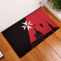 Malta Cross With Valletta Capital Rubber Doormat Scenery in Velletta Capital