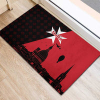 Malta Cross With Valletta Capital Rubber Doormat Scenery in Velletta Capital