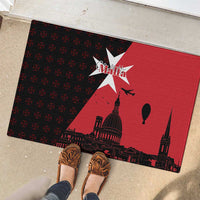 Malta Cross With Valletta Capital Rubber Doormat Scenery in Velletta Capital