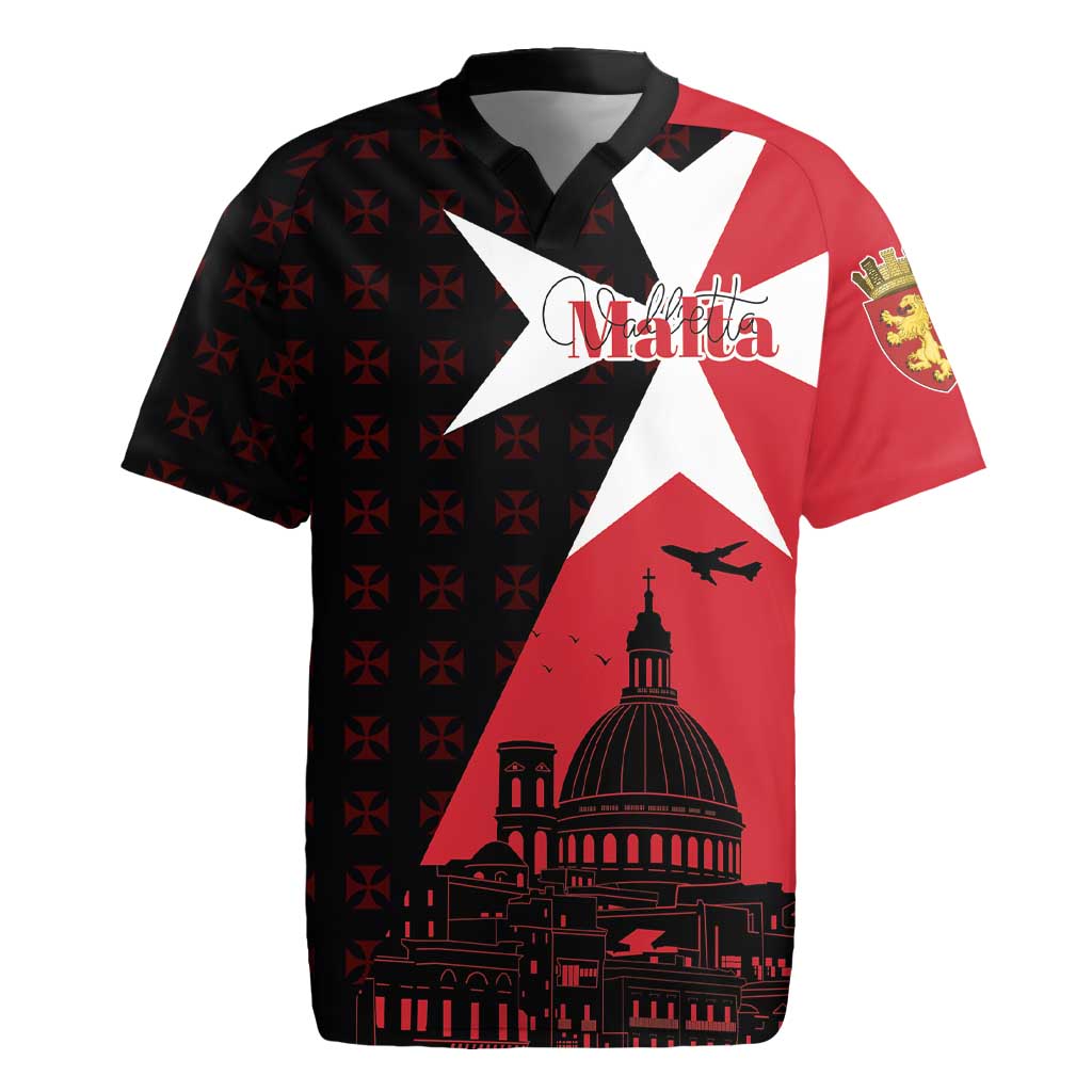 Malta Cross With Valletta Capital Rugby Jersey Scenery in Velletta Capital
